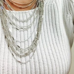 Multi strand chain bib necklace