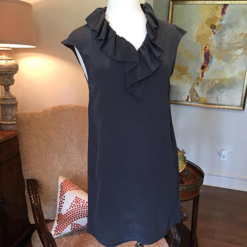 Fabulous Geren Ford Dark Gray Silk Dress, S
