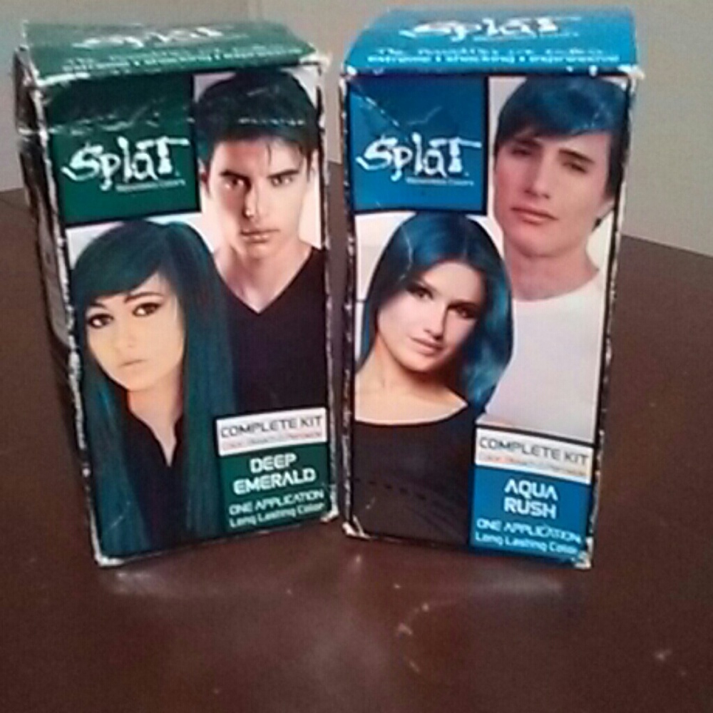 (2)Splat Hair dyes #DeepEmerald #Aqua Rush