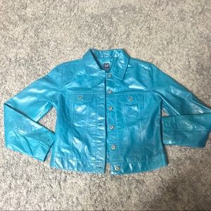 Vintage Turquoise Gap Leather Jacket