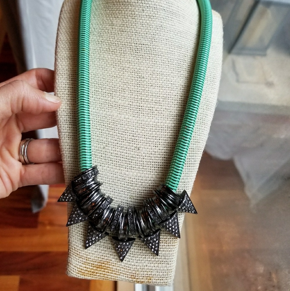 UO Gunmetal & Turquoise Statement Necklace