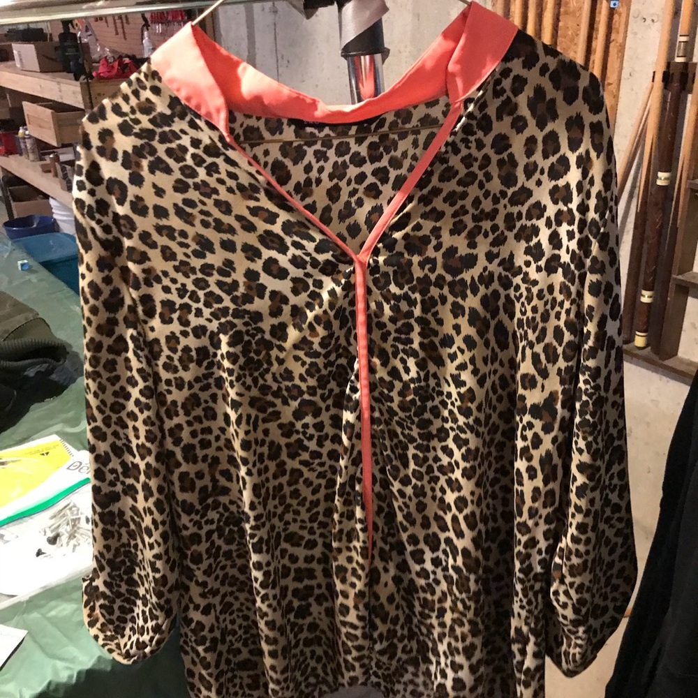 Coral and Zebra top