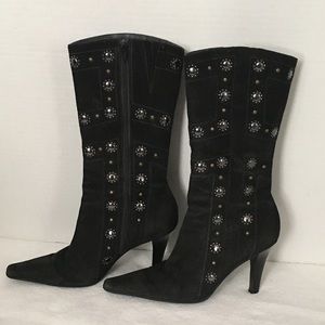 Antonio Melani Black Suede Boots