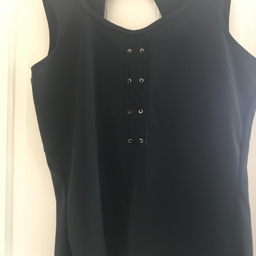 Black sleeveless top