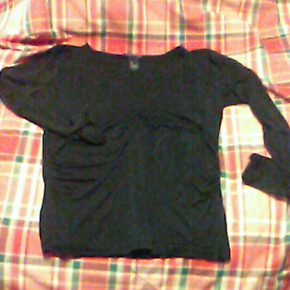 Kenneth  Cole  semi sheer V neck top