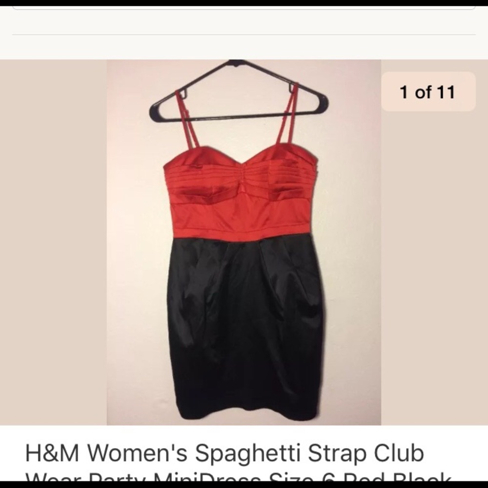 H&M party dress Mini Dress red and black