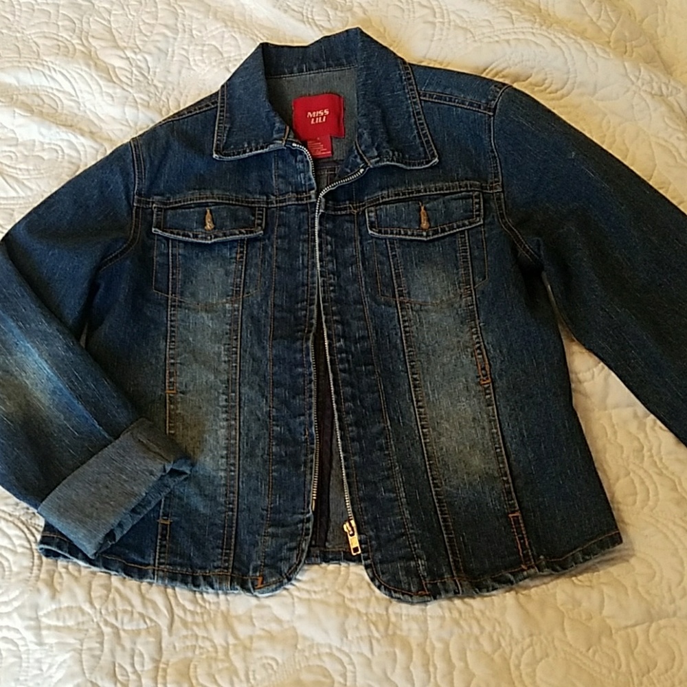 Distressed denim jacket