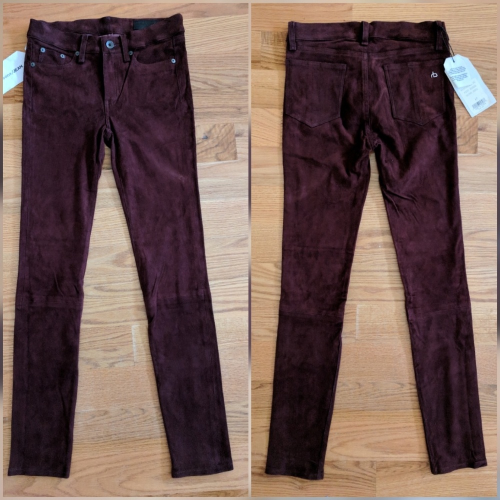 Rag & Bone Port Suede Skinny Jeans Pants - Picture 3 of 6