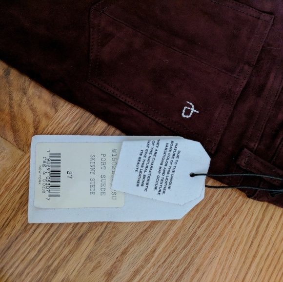 Rag & Bone Port Suede Skinny Jeans Pants - Picture 4 of 6