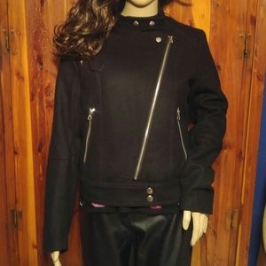 H&M Black Wool Moto jacket