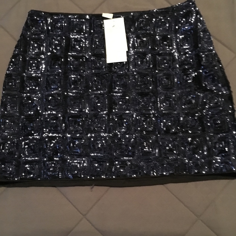 H&M Navy blue sequined skirt!