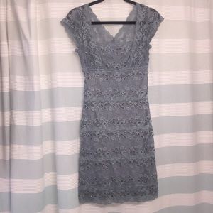 Onyx Nite Beaded Lace Cocktail Dress