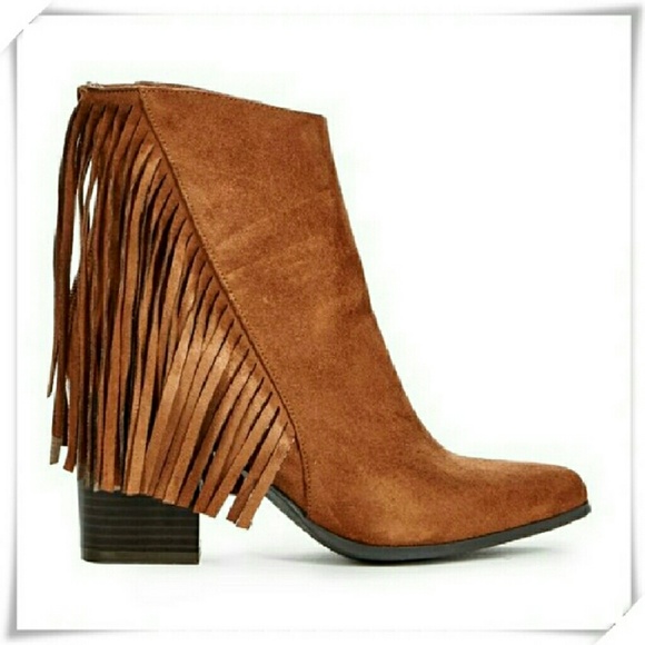 JustFab Shoes - ♡ JustFab ♡ Mercenne Western style fringe booties
