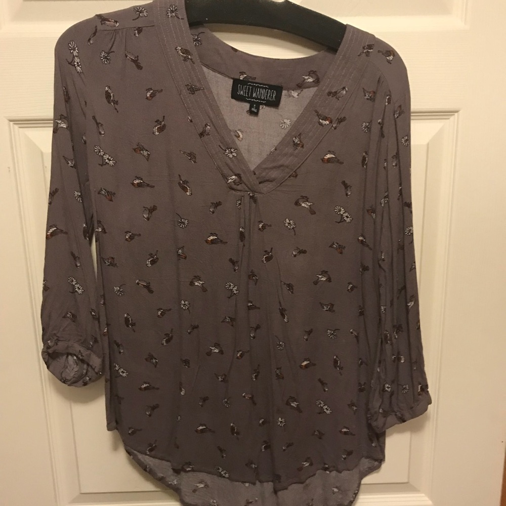 🌸Bird print tunic M