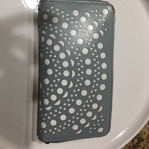 Authentic alaia baby blue cutout wallet