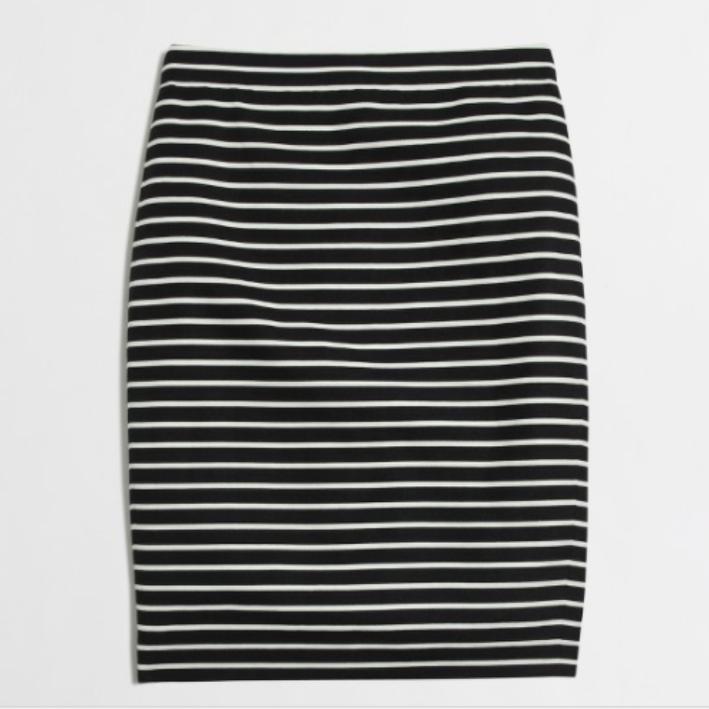 J Crew Factory Pencil Skirt in Stripe, Size 00 NWT