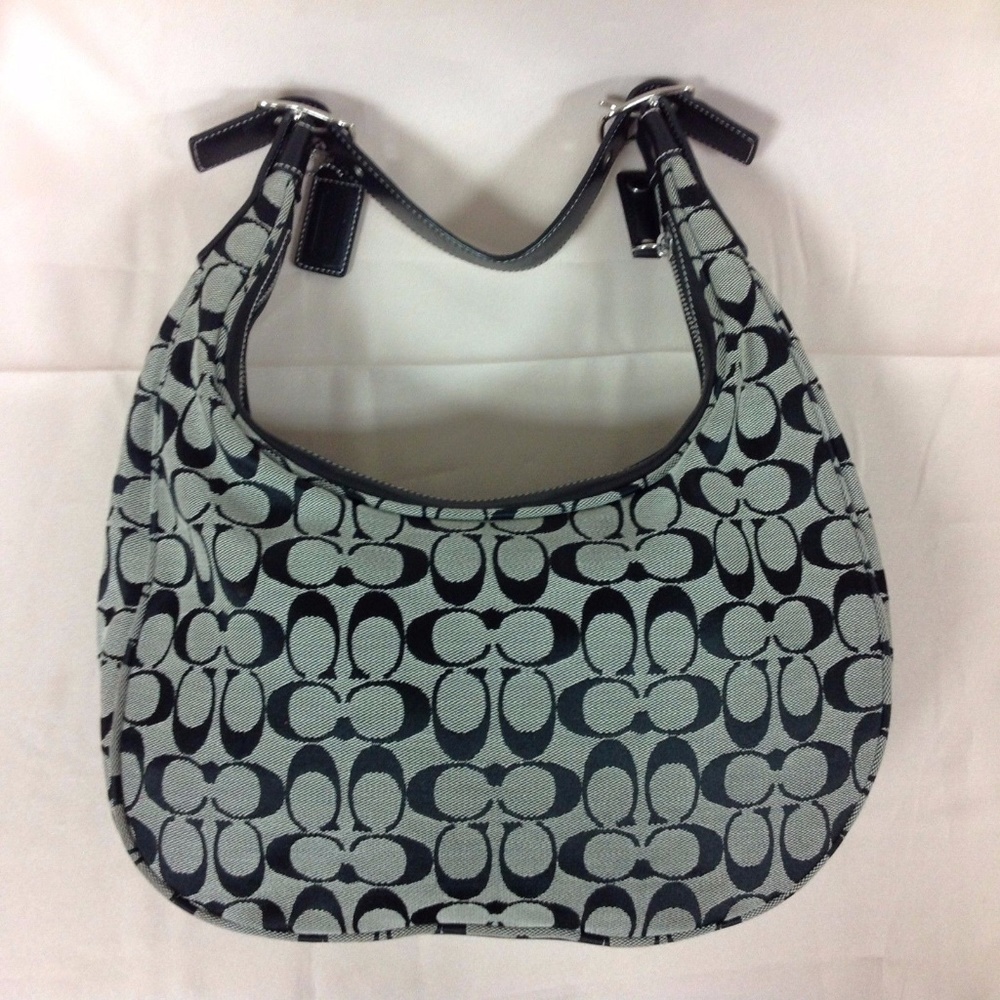 100% AUTHENTIC COACH BLACK AND GREY SHOULDER HOBO