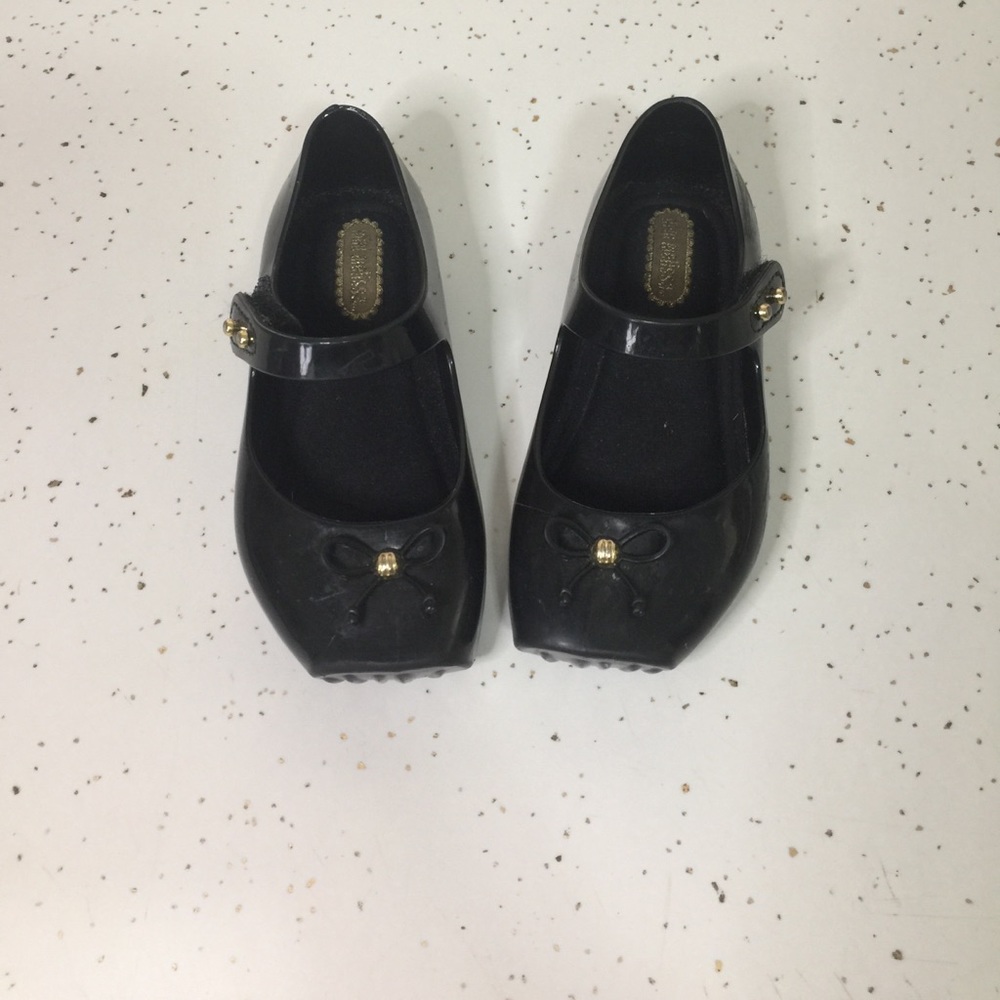 Black Mini Melissa's Ballet Shoes. Size 7