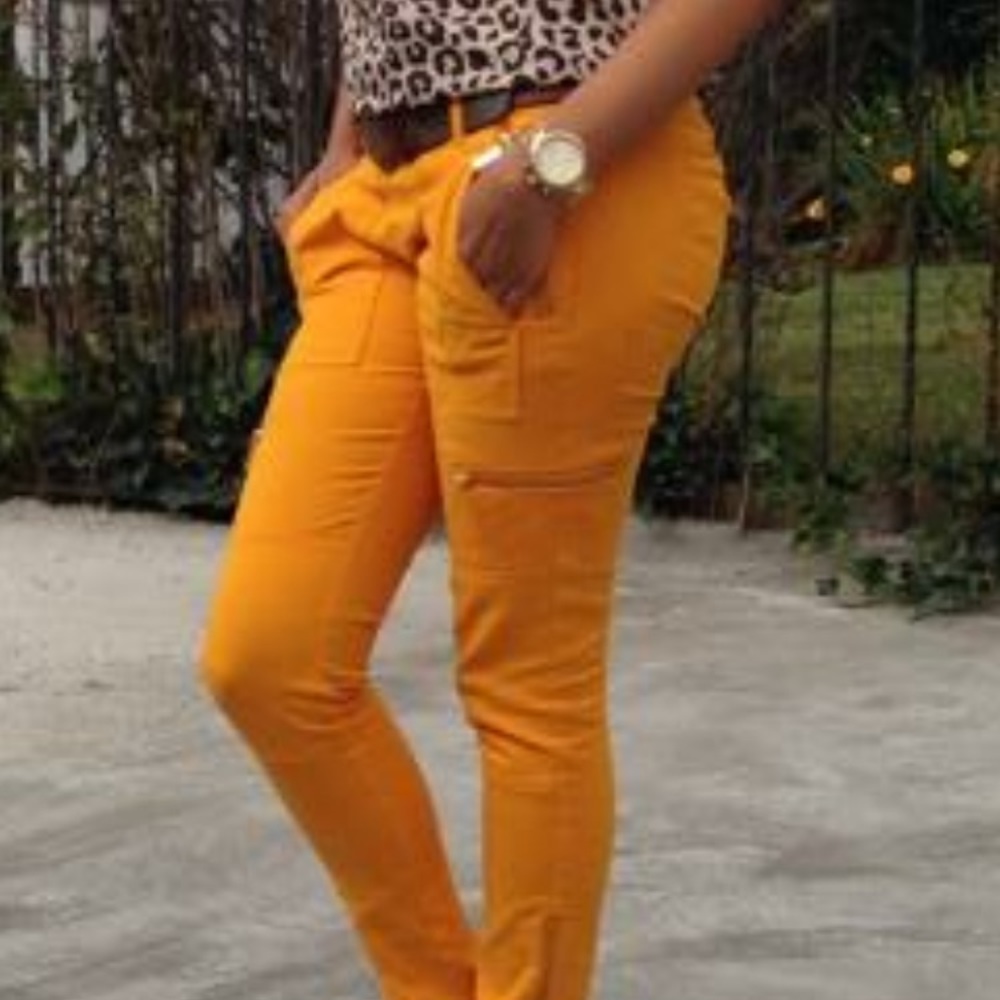 MICHAEL KORS Cargo skinny pants marigold