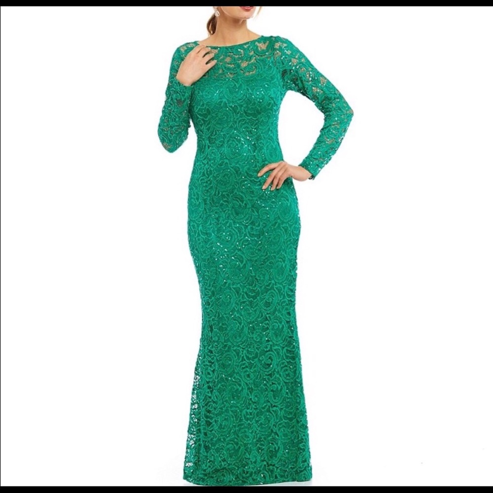 Very elegant green dress by Marina.
