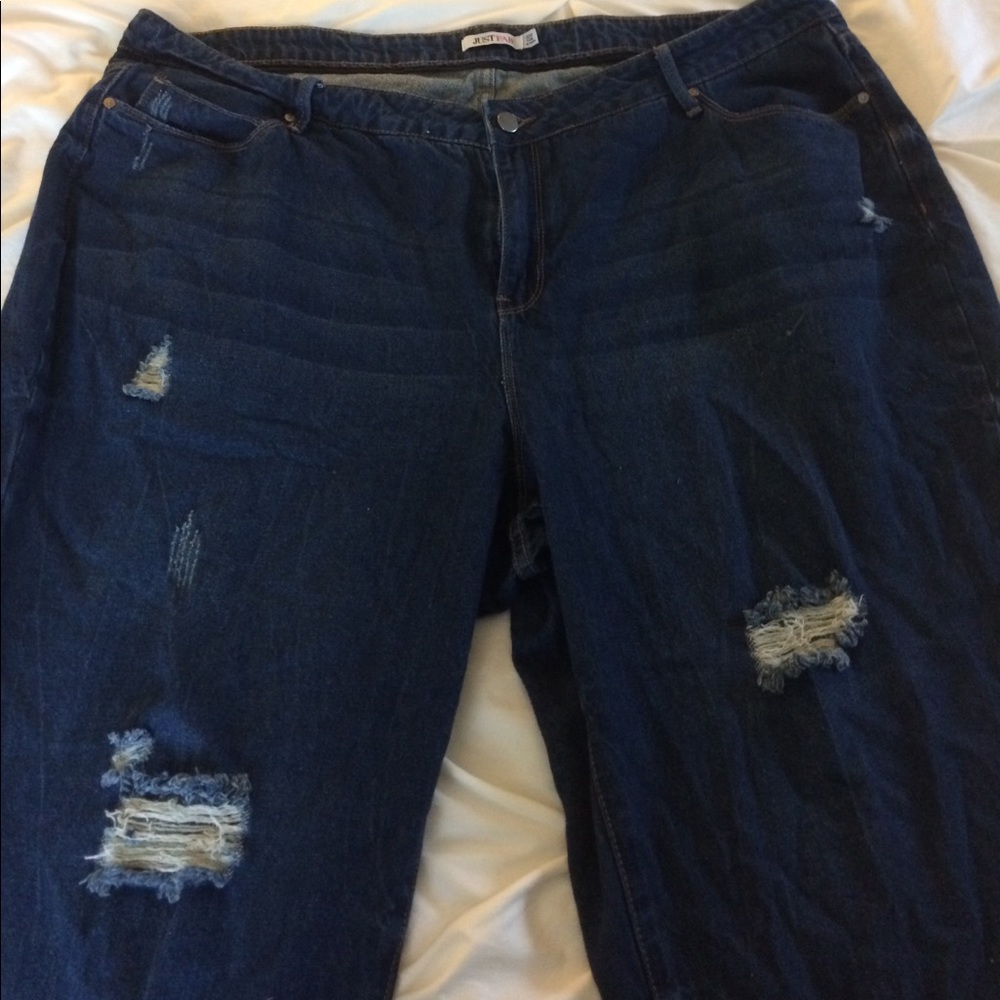 JustFab distressed skinny jeans