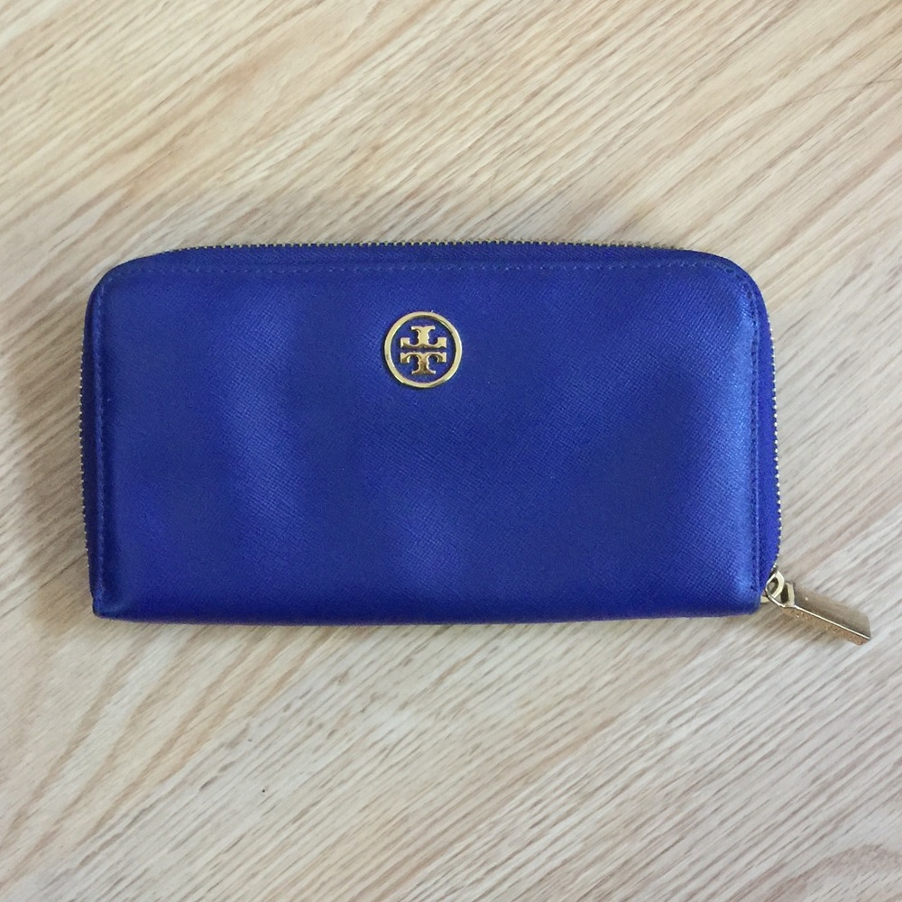TORY BURCH Robinson zip continental wallet COBALT