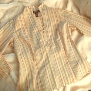 Open Neck Striped Blouse