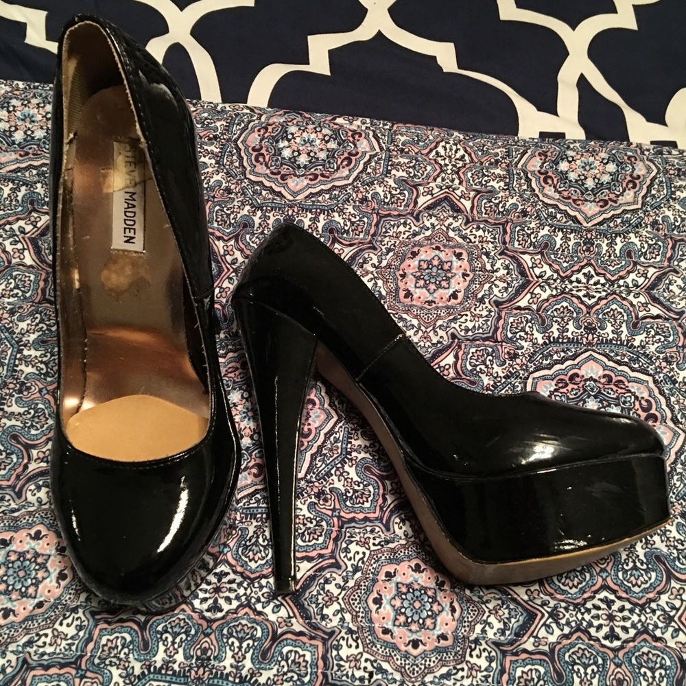 Black sexy platform heels