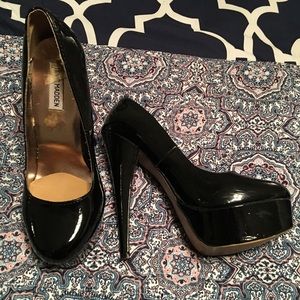 Black sexy platform heels