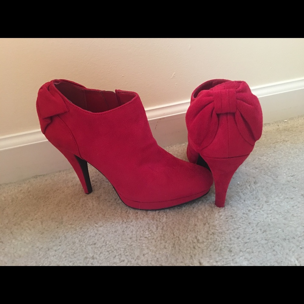Red heel booties