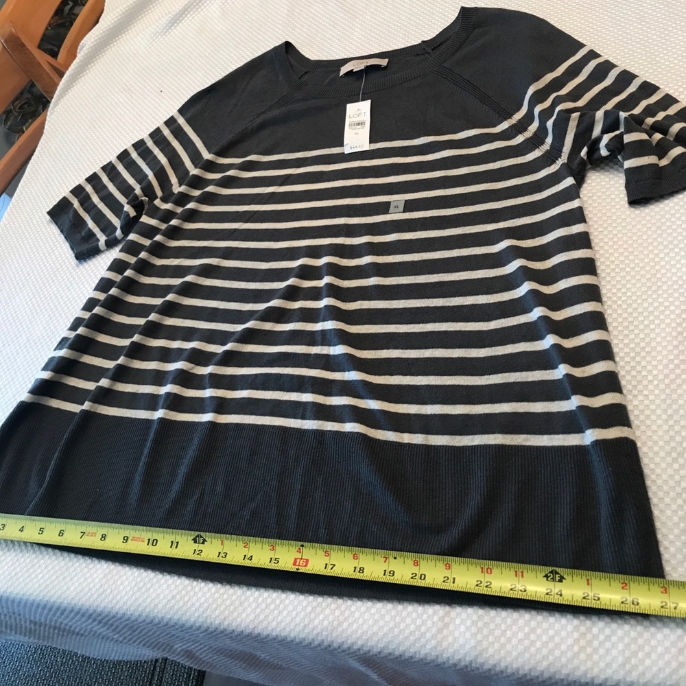Ann Taylor LOFT XL Linen blend striped sweater