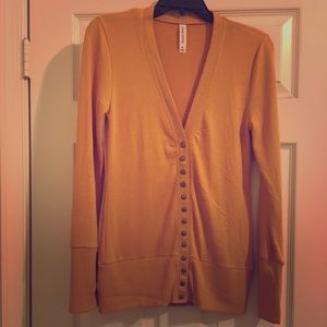 Olivia & Jane Snap Front Cardigan Mustard Color