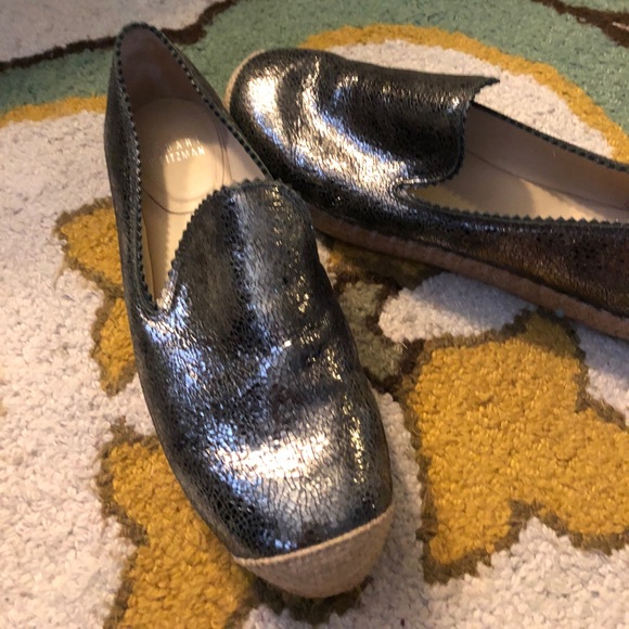 Stuart Weitzman Silver espadrilles. Sz 5. EUC! - Picture 4 of 4