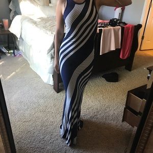 SOLD Beautiful Navy and White Maxi