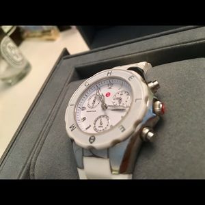 Michele Tahitian Jelly Bean Watch / White & Silver