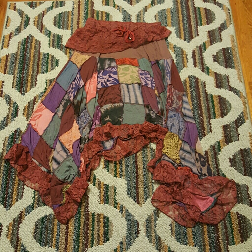 Boho patchwork skirt NWOT