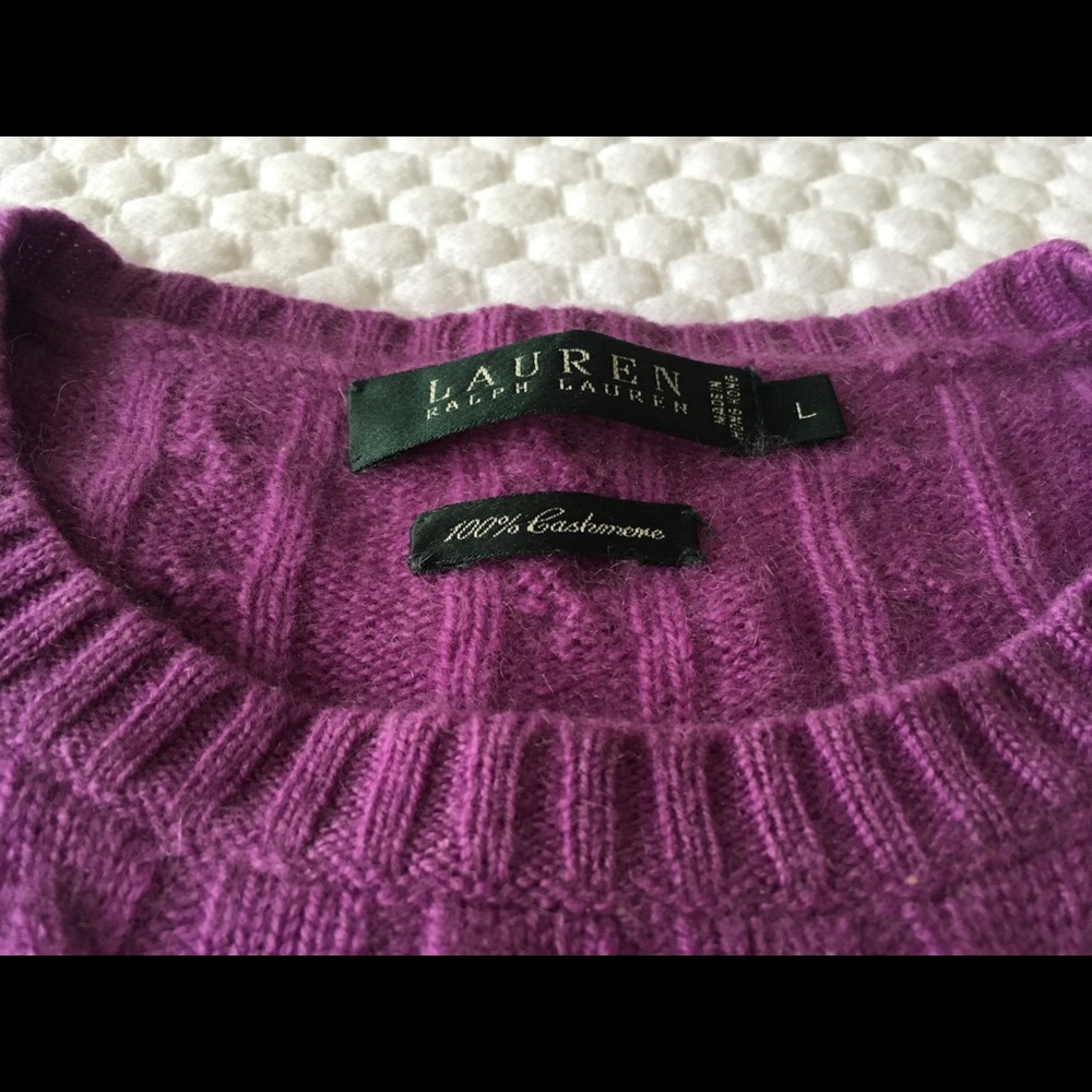 Ralph Lauren Cashmere Sweater cable purple large