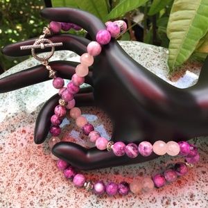 In Service to Others. 18" Charoite and Rose Quartz