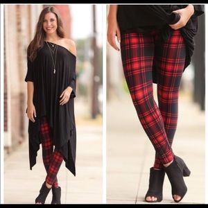 Infinity raine red plaid plus one size