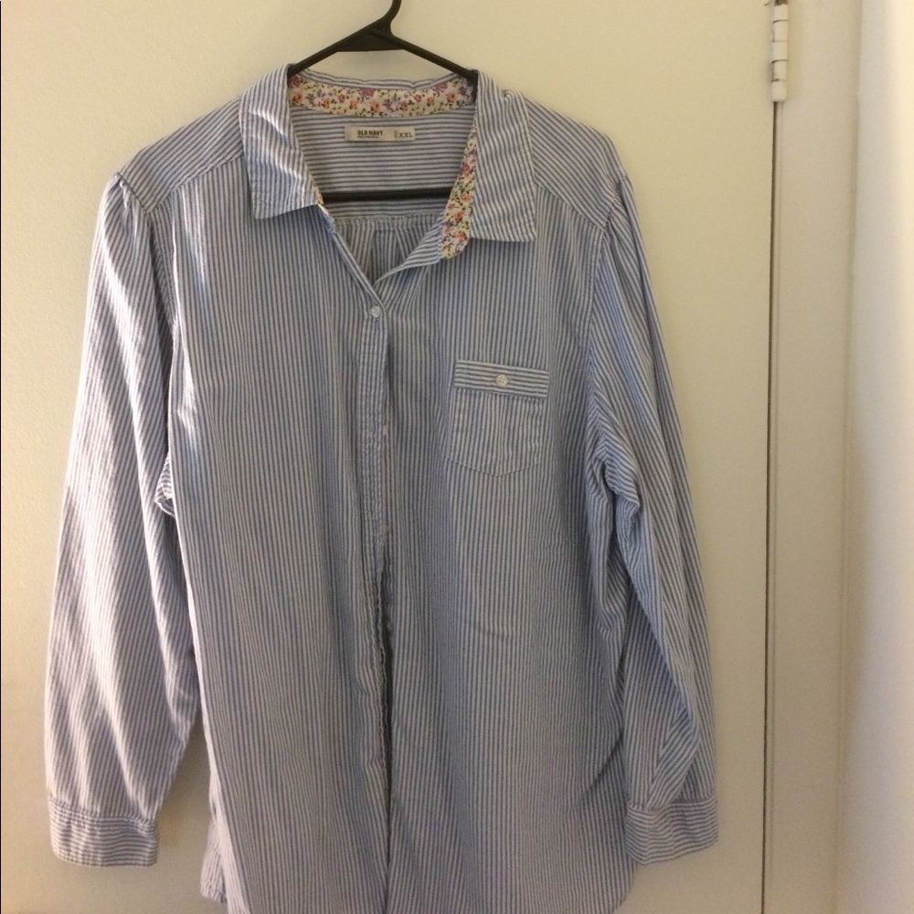 Old Navy striped button down shirt