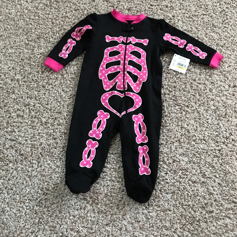 NWT baby girl skeleton pajamas