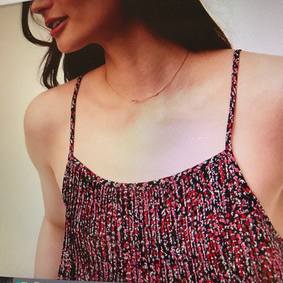 Ann Taylor LOFT M garland mixed media cami - Picture 5 of 8