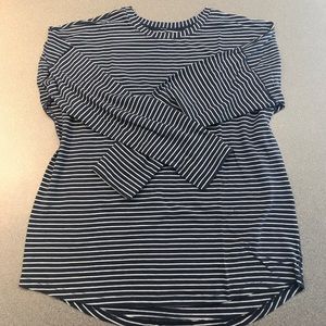 LuLulemon longsleeve navy blue white striped top