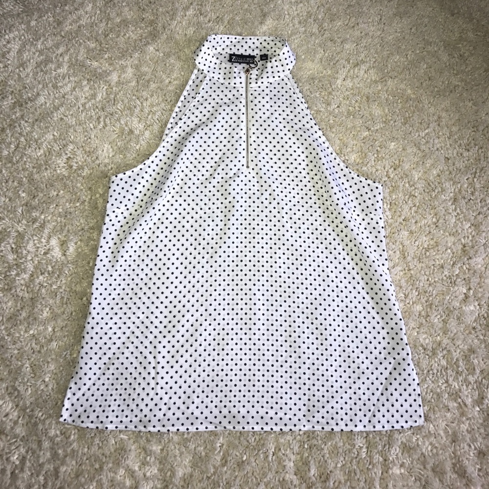 New York & Co., White with Black Polka Dots, Tank