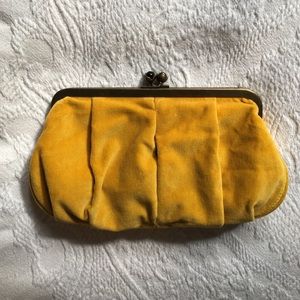 J Crew clutch, mustard yellow. new, with tags.