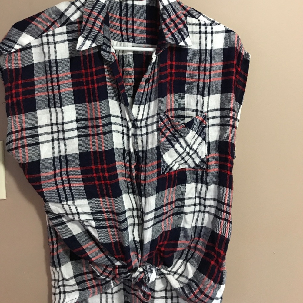 Plaid collared tank