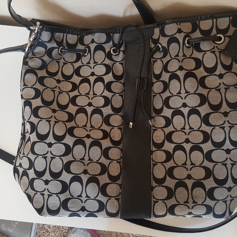 Coach Signature Drawstring Shoulder Bag