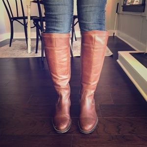 Johnston and Murphy tall dark brown leather boots