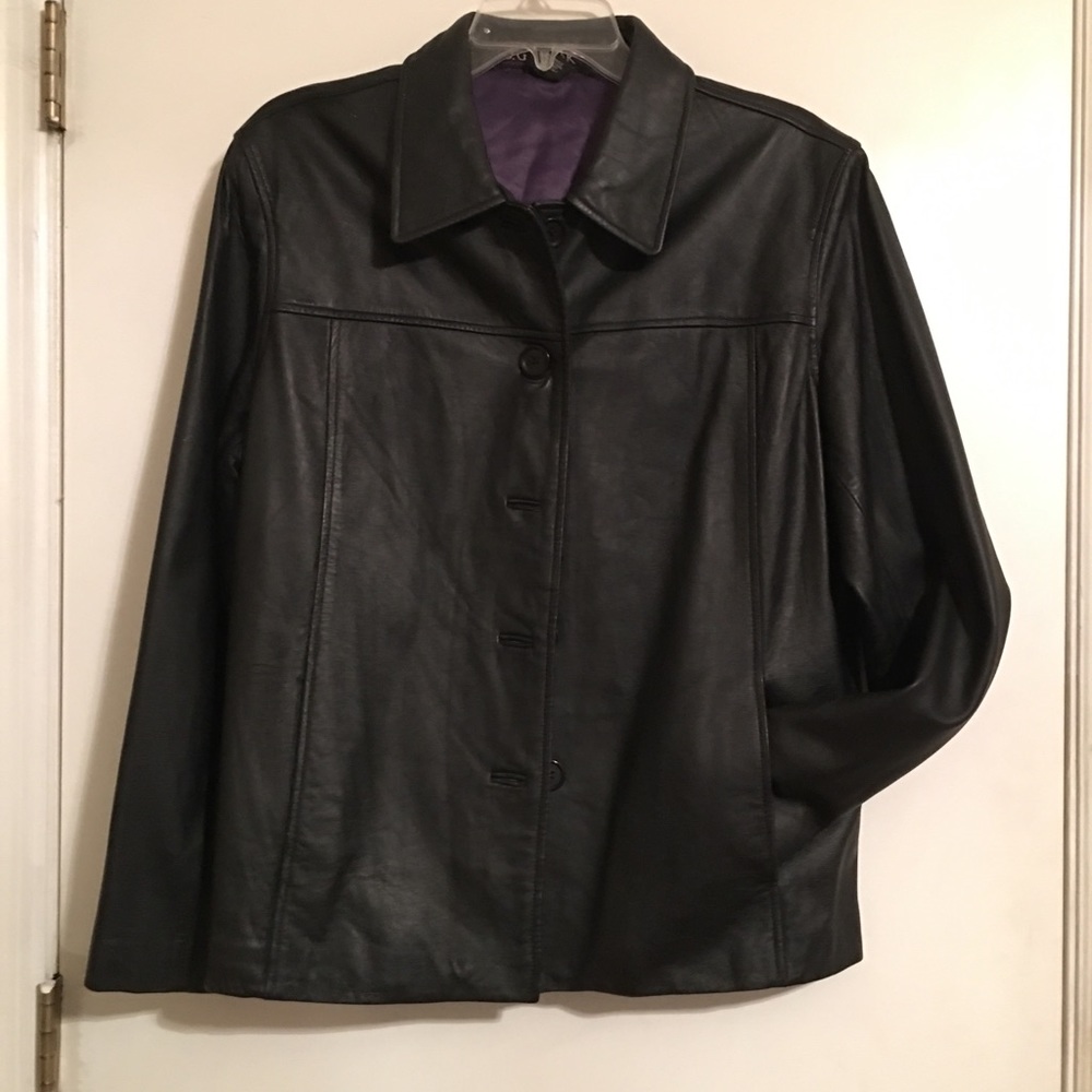 Black leather jacket