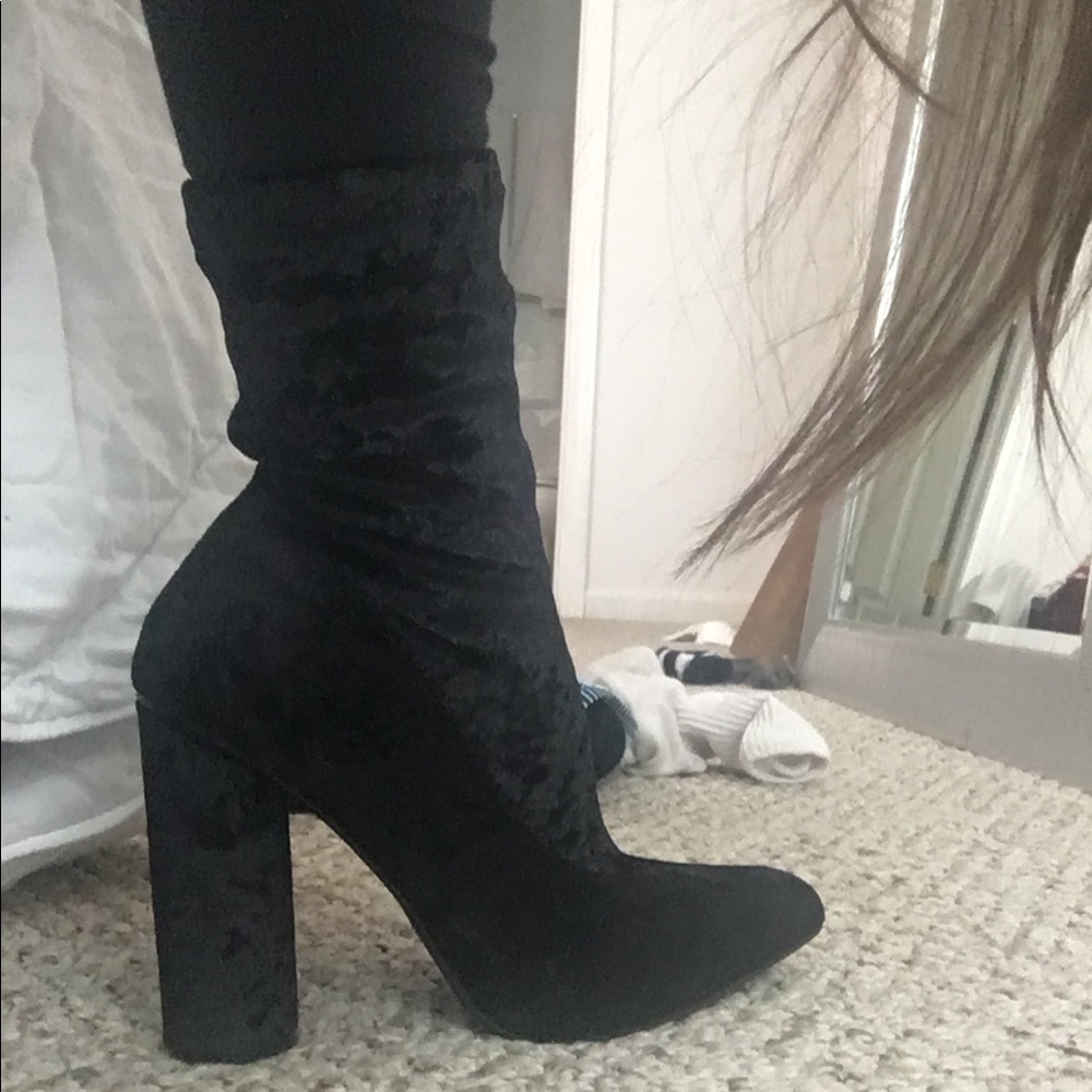 Sexy Black Sock-Style Booties